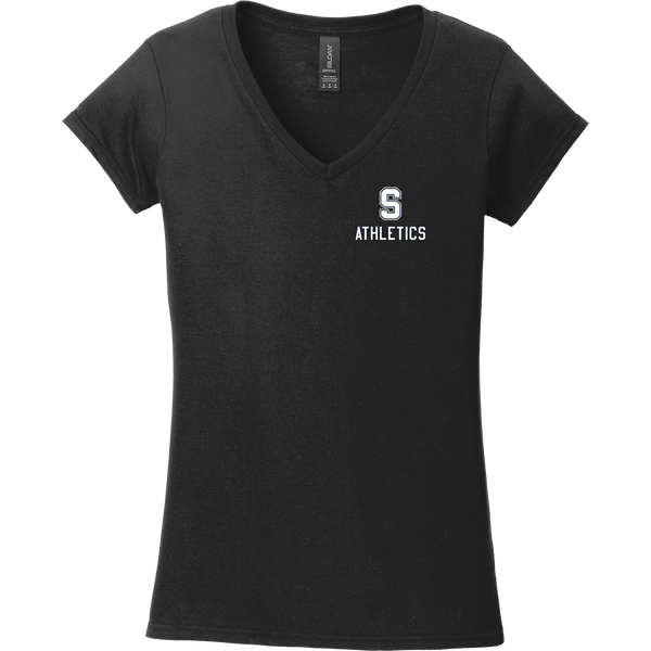 Midd South Athletics Softstyle Ladies Fit V-Neck T-Shirt