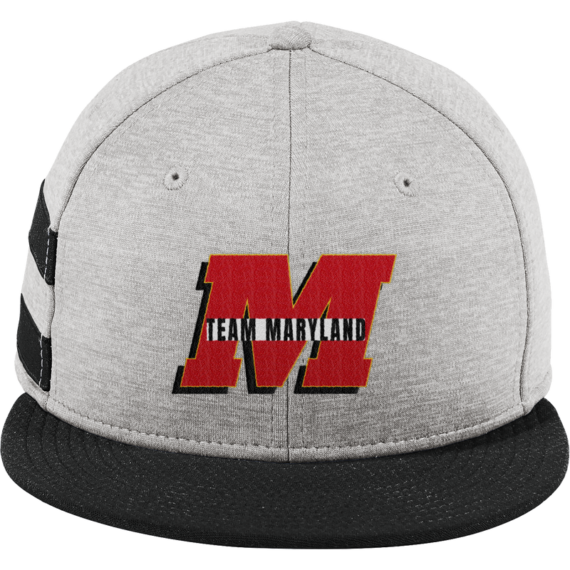 Team Maryland New Era Shadow Heather Striped Flat Bill Snapback Cap