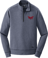 York Devils New Era Tri-Blend Fleece 1/4-Zip Pullover