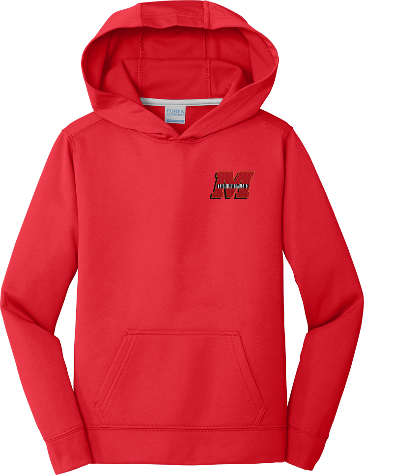 Team Maryland Youth Performance Fleece Pullover Hooded Sweatshirt