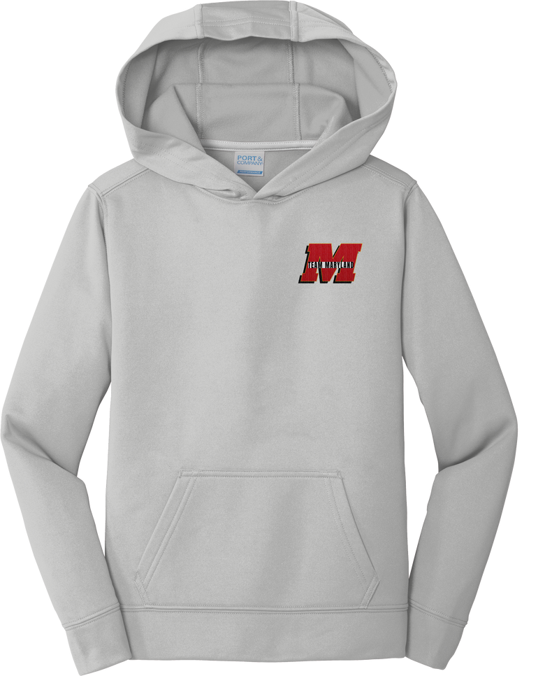 Team Maryland Youth Performance Fleece Pullover Hooded Sweatshirt