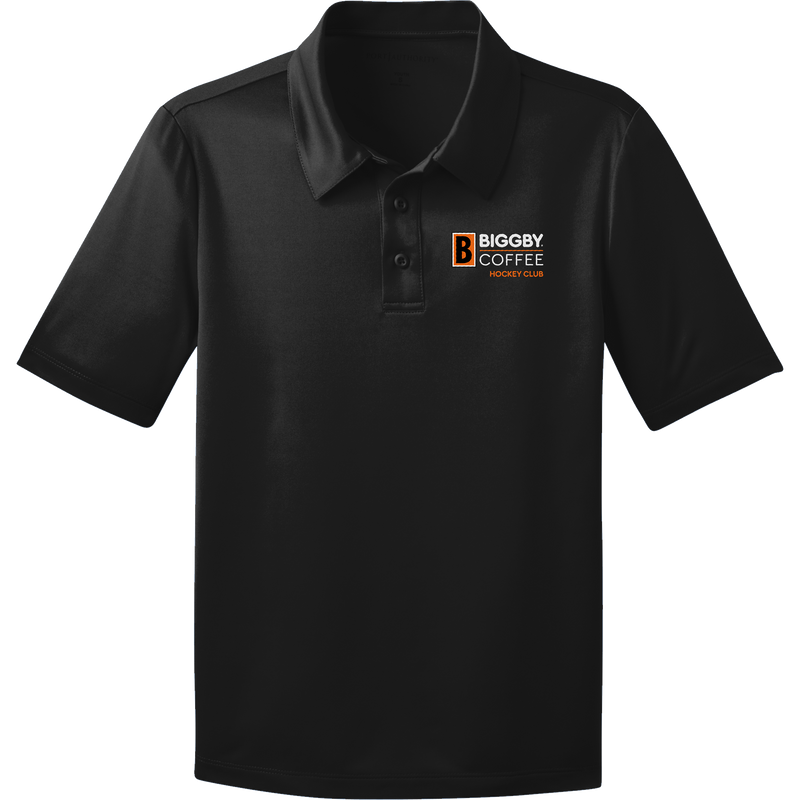 Biggby Coffee Hockey Club Youth Silk Touch Performance Polo