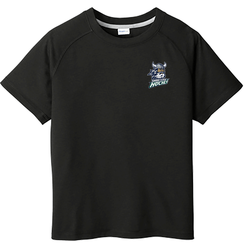 Hard Edge Hockey Youth PosiCharge  Tri-Blend Wicking Raglan Tee